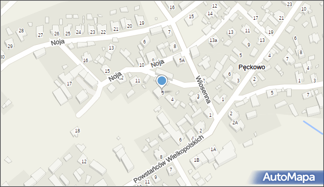 Pęckowo, Noja Józefa, 5, mapa Pęckowo