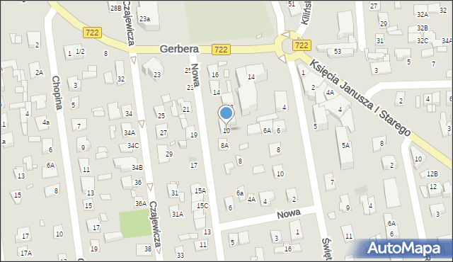 Piaseczno, Nowa, 10, mapa Piaseczno