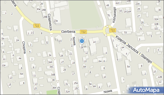 Piaseczno, Nowa, 14, mapa Piaseczno