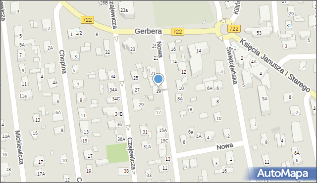 Piaseczno, Nowa, 19, mapa Piaseczno