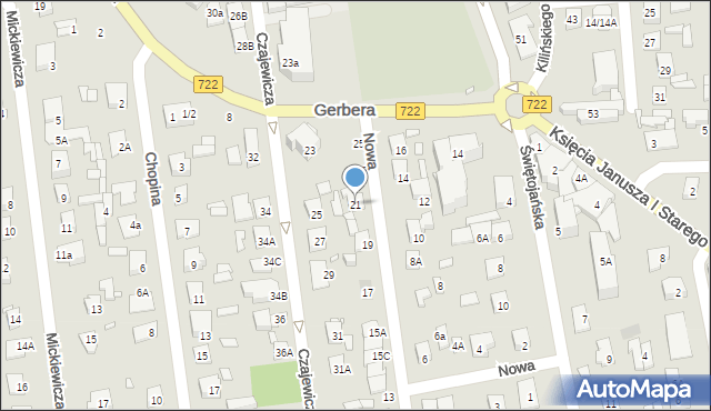 Piaseczno, Nowa, 21, mapa Piaseczno