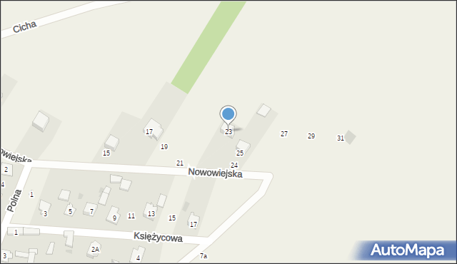 Piasek, Nowowiejska, 23, mapa Piasek