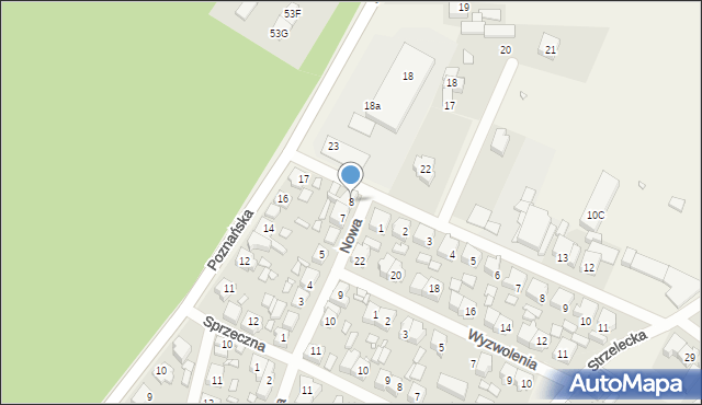 Piaski, Nowa, 8, mapa Piaski