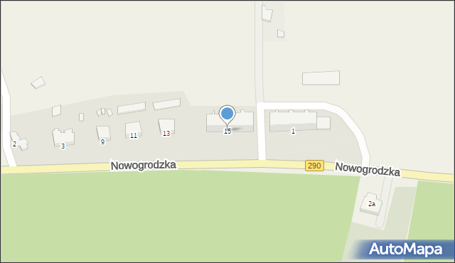 Pierzwin, Nowogrodzka, 15, mapa Pierzwin