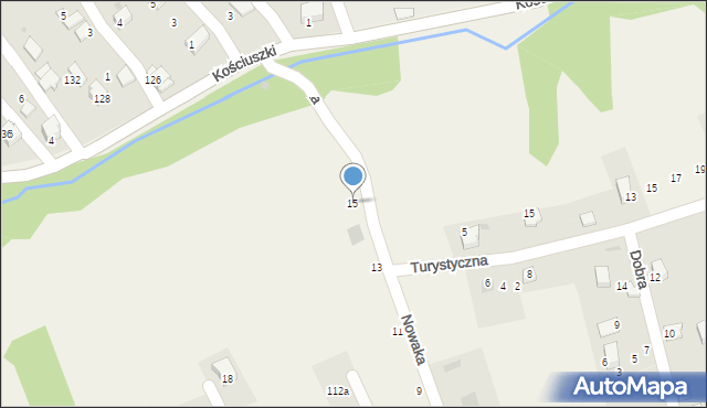 Pietrzykowice, Nowaka, ks., 15, mapa Pietrzykowice