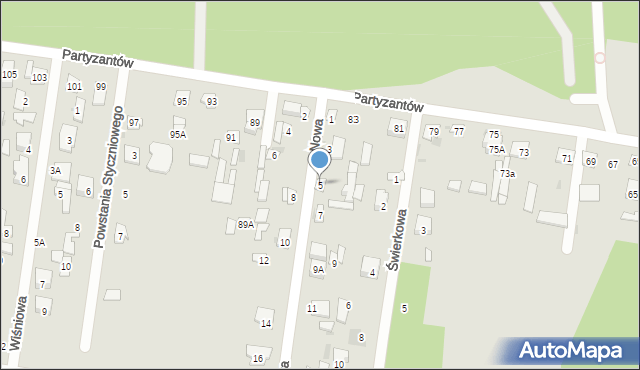 Pionki, Nowa, 5, mapa Pionki