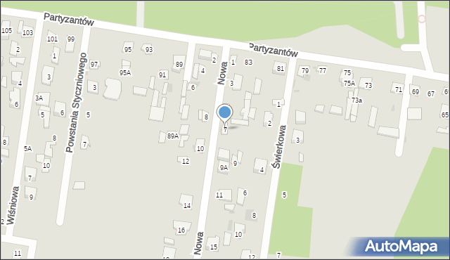 Pionki, Nowa, 7, mapa Pionki