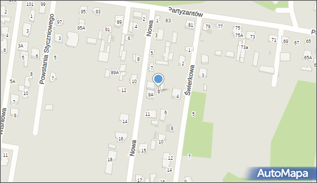 Pionki, Nowa, 9, mapa Pionki