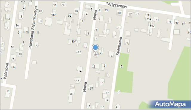 Pionki, Nowa, 9A, mapa Pionki