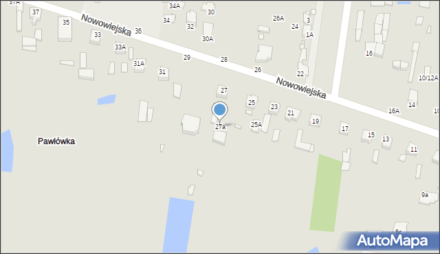 Piotrków Trybunalski, Nowowiejska, 27a, mapa Piotrków Trybunalski