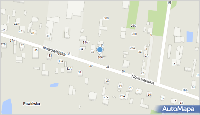 Piotrków Trybunalski, Nowowiejska, 30A, mapa Piotrków Trybunalski