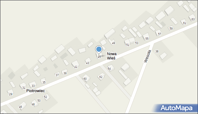 Piotrowiec, Nowowiejska, 45, mapa Piotrowiec