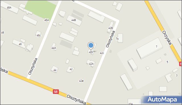 Pisz, Nowy Świat, 42c, mapa Pisz