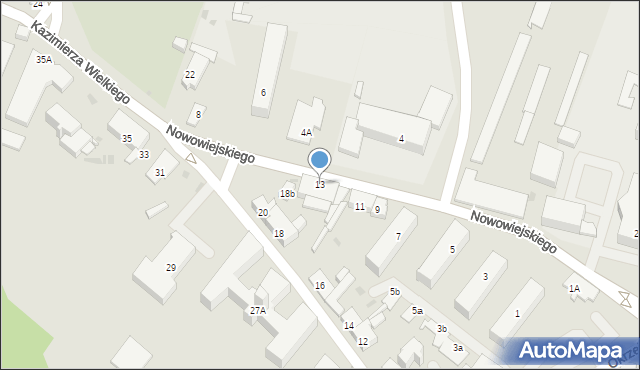 Płock, Nowowiejskiego Antoniego Juliana, abp., 13, mapa Płock