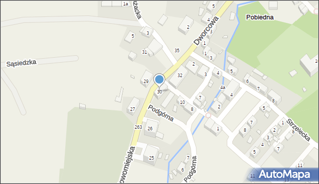 Pobiedna, Nowomiejska, 30, mapa Pobiedna