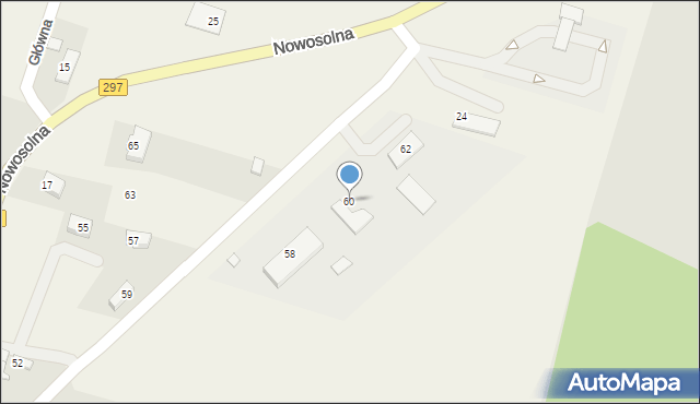 Podbrzezie Dolne, Nowosolna, 60, mapa Podbrzezie Dolne