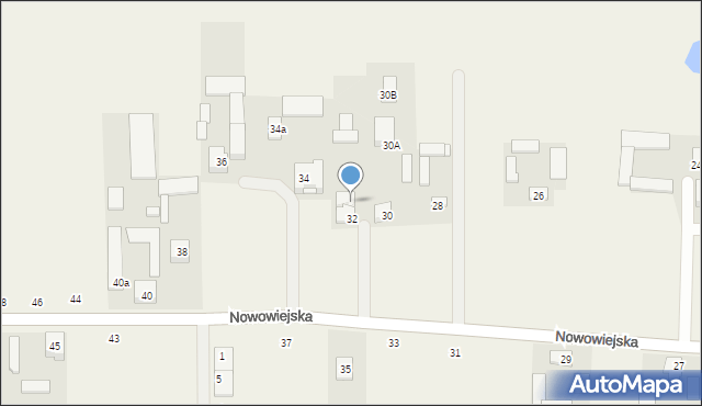 Pogroszew, Nowowiejska, 32a, mapa Pogroszew