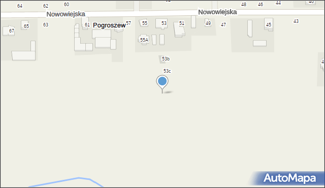 Pogroszew, Nowowiejska, 53d, mapa Pogroszew