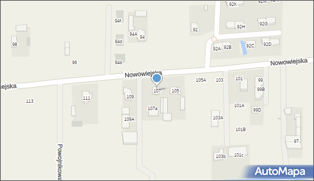 Pogroszew-Kolonia, Nowowiejska, 107, mapa Pogroszew-Kolonia