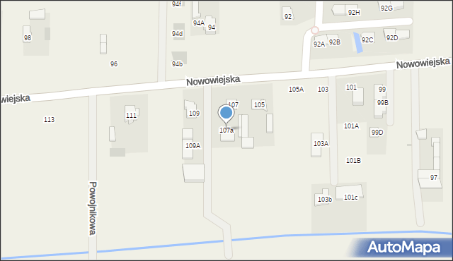 Pogroszew-Kolonia, Nowowiejska, 107a, mapa Pogroszew-Kolonia