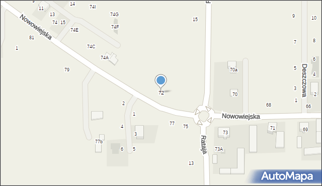 Pogroszew-Kolonia, Nowowiejska, 72, mapa Pogroszew-Kolonia