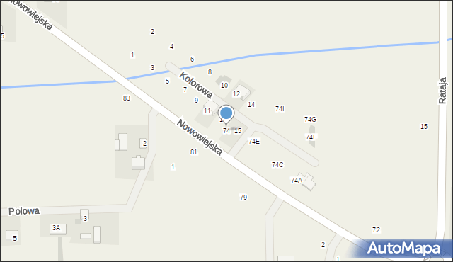 Pogroszew-Kolonia, Nowowiejska, 74, mapa Pogroszew-Kolonia