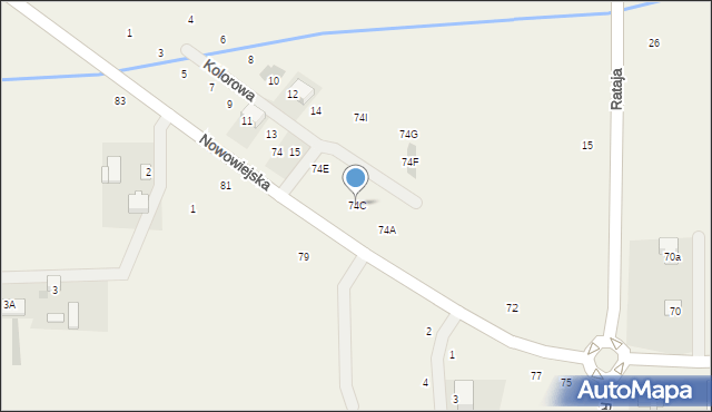 Pogroszew-Kolonia, Nowowiejska, 74C, mapa Pogroszew-Kolonia