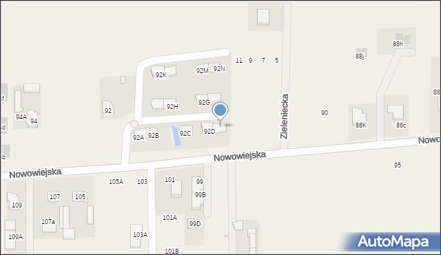 Pogroszew-Kolonia, Nowowiejska, 92E, mapa Pogroszew-Kolonia