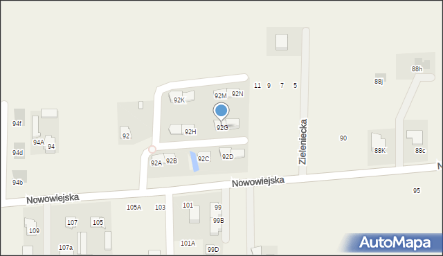 Pogroszew-Kolonia, Nowowiejska, 92G, mapa Pogroszew-Kolonia