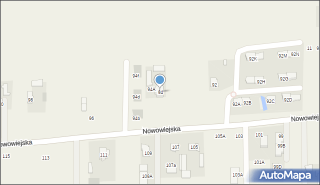 Pogroszew-Kolonia, Nowowiejska, 94, mapa Pogroszew-Kolonia