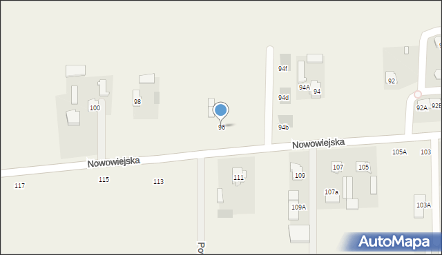 Pogroszew-Kolonia, Nowowiejska, 96, mapa Pogroszew-Kolonia
