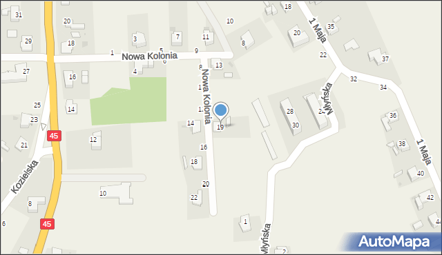 Polska Cerekiew, Nowa Kolonia, 19, mapa Polska Cerekiew