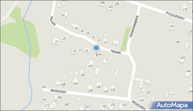 Poręba, Nowa, 9, mapa Poręba