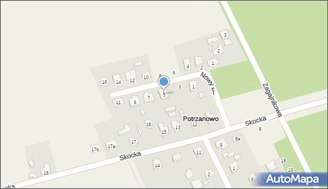 Potrzanowo, Nowy Borówiec, 5, mapa Potrzanowo