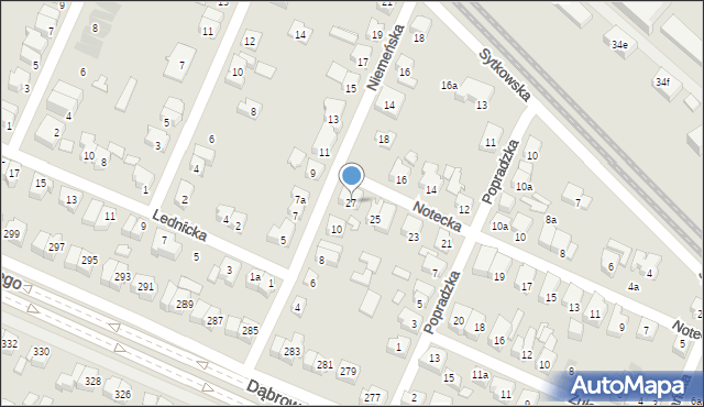 Poznań, Notecka, 27, mapa Poznania