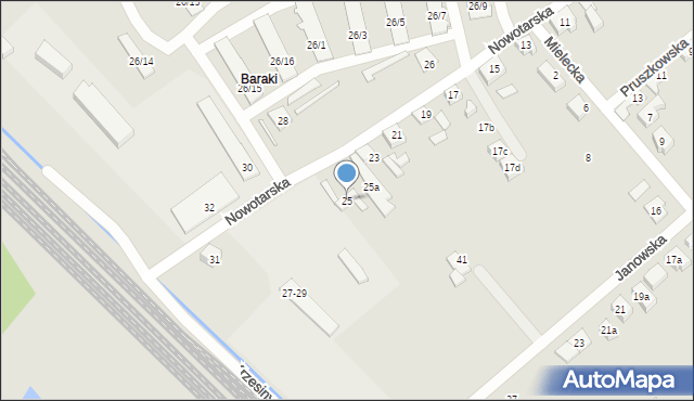 Poznań, Nowotarska, 25, mapa Poznania