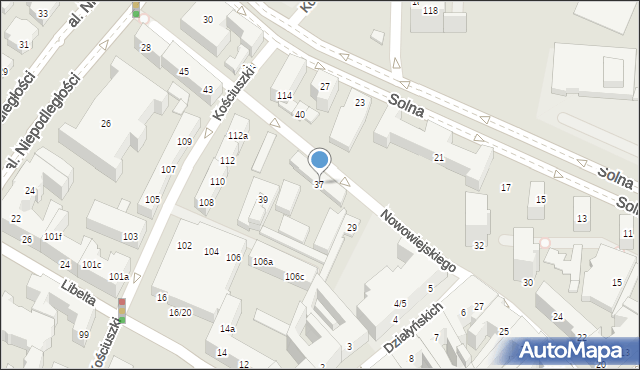 Poznań, Nowowiejskiego Feliksa, 37, mapa Poznania