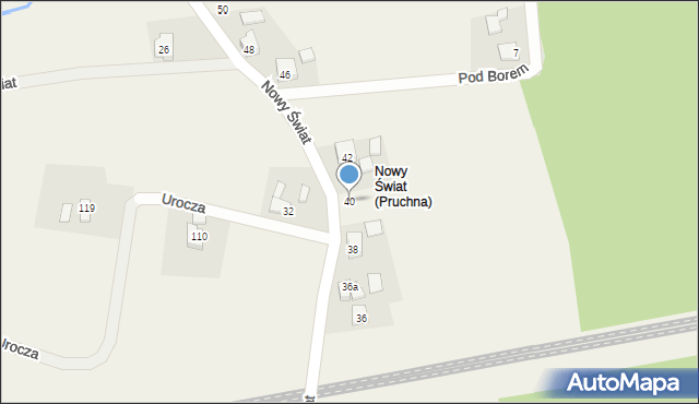 Pruchna, Nowy Świat, 40, mapa Pruchna