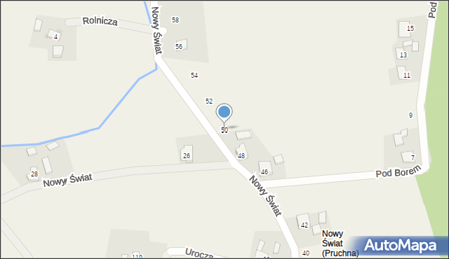 Pruchna, Nowy Świat, 50, mapa Pruchna