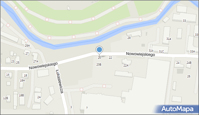Pruszcz Gdański, Nowowiejskiego Feliksa, 20, mapa Pruszcz Gdański