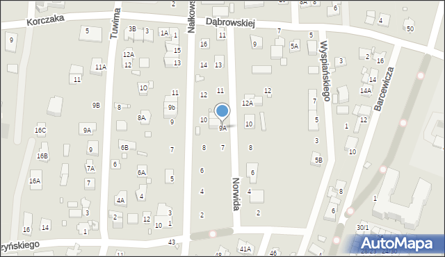 Pruszków, Norwida Cypriana Kamila, 9A, mapa Pruszków