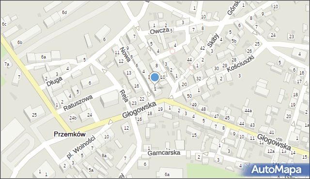 Przemków, Nowa, 1, mapa Przemków