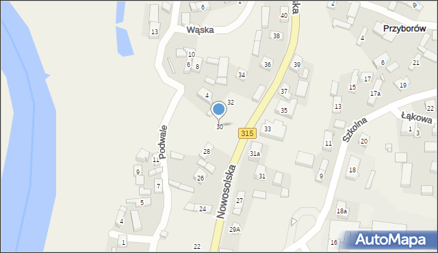 Przyborów, Nowosolska, 30, mapa Przyborów