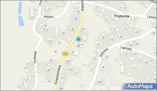 Przyborów, Nowosolska, 35, mapa Przyborów