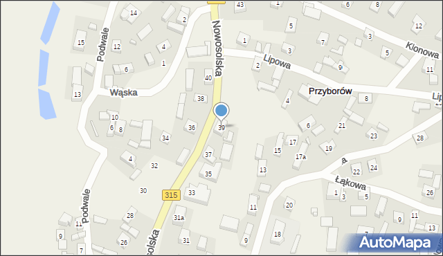 Przyborów, Nowosolska, 39, mapa Przyborów