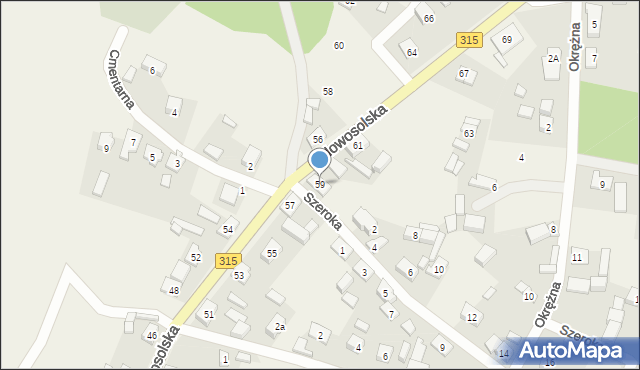 Przyborów, Nowosolska, 59, mapa Przyborów