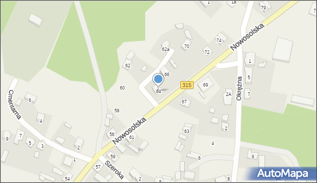 Przyborów, Nowosolska, 64, mapa Przyborów