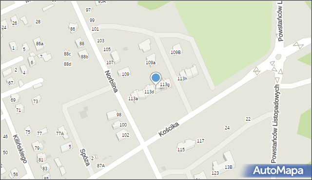 Puławy, Norblina Piotra, 113e, mapa Puław
