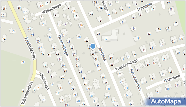 Puławy, Norblina Piotra, 26, mapa Puław