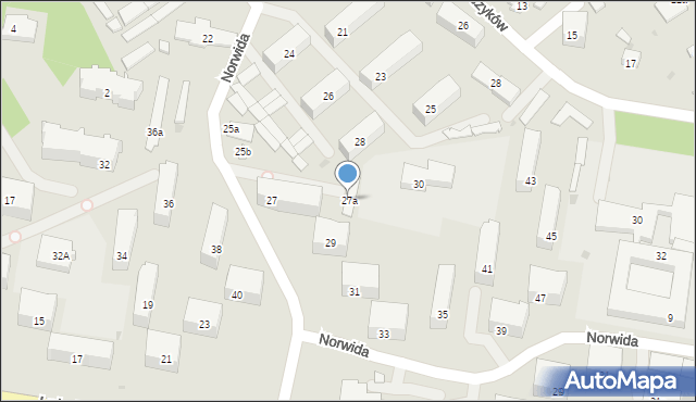 Puławy, Norwida Cypriana Kamila, 27a, mapa Puław
